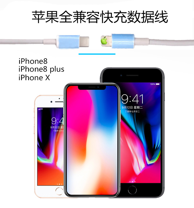 宏浩達iphone8/8plus/x蘋果快充數(shù)據線USB-C轉lightning 宏浩達iphone8/8plus/x蘋果快充數(shù)據線USB-C轉lightning