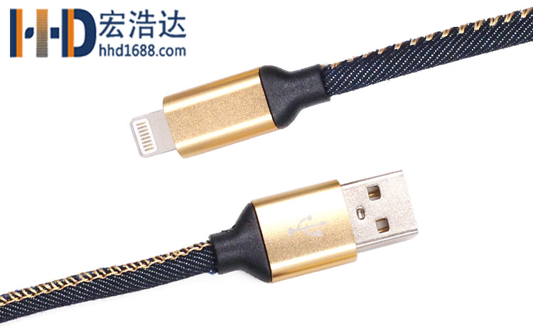 宏浩達廠家直銷蘋果8手機數(shù)據(jù)線lightning牛仔布充電數(shù)據(jù)線廠家定制 宏浩達廠家直銷蘋果8手機數(shù)據(jù)線lightning牛仔布充電數(shù)據(jù)線廠家定制