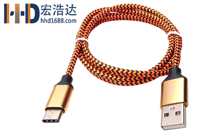 宏浩達廠家直銷華為數(shù)據(jù)線合金編織type-c充電數(shù)據(jù)線工廠專業(yè)定制