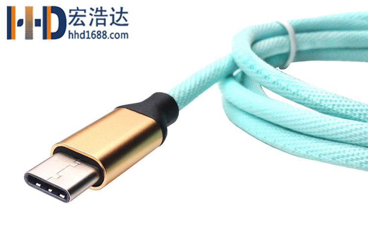 宏浩達廠家直銷手機數(shù)據(jù)線鋁合金布紋充電type-c數(shù)據(jù)線工廠專業(yè)定